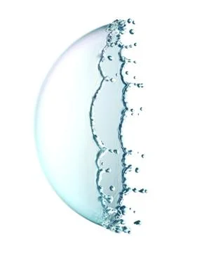 Water splash in the form of a sphere isolated. 3D Illustrazione stock