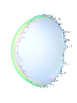 Water splash in the form of a sphere isolated. 3D Stock Illustration