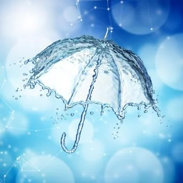 Water splash in the form of a umbrella. Stock Illustration