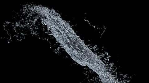 Water Splash Frame on black background. 3d illustration. Stock Photos