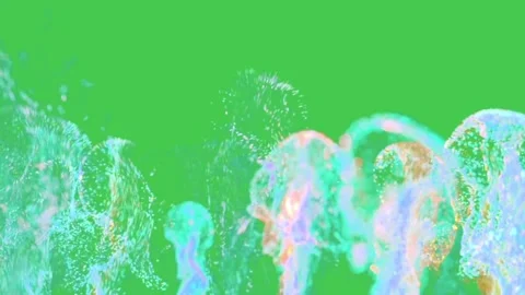 Water Splash Green Screen Widescreen Overlay Stock-Footage 344766239