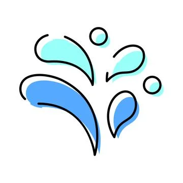 Water splash icon outlining freshness and liquid drops Stock Illustration