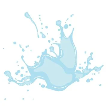 Water splash icon with splashes of blue color Stock Illustration