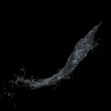 Water splash Isolated 3d Stock Illustration