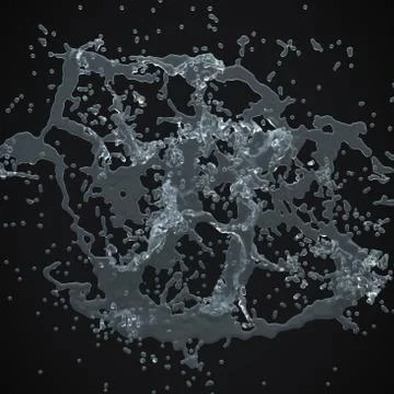 Water splash Isolated 3d Stock Illustration
