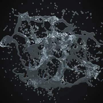 Water splash Isolated 3d Stock Illustration