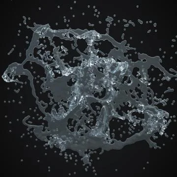 Water splash Isolated 3d Stock Illustration