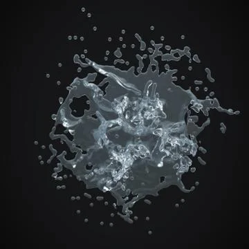 Water splash Isolated 3d Stock Illustration