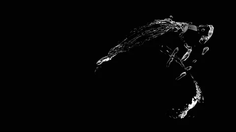 Water splash isolated on black background Stock Footage 105576024
