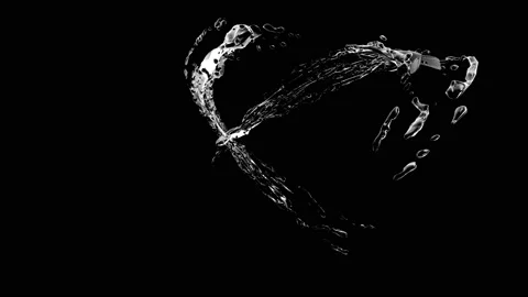 Water splash isolated on black background Stock Footage 105576092
