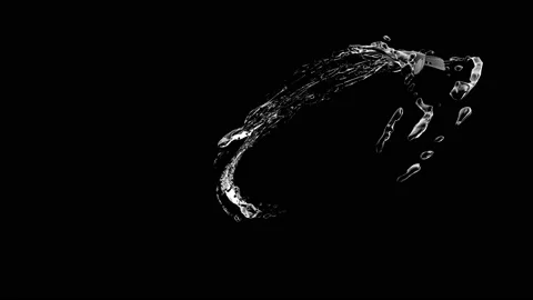Water splash isolated on black background Stock Footage 105576178