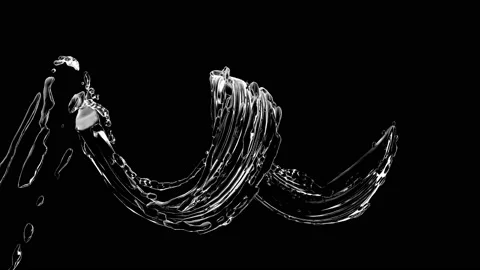 Water splash isolated on black background Stock Footage 105576346