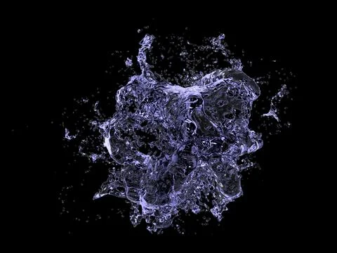 Water splash isolated on black Stock Illustration