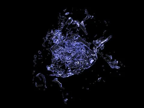 Water splash isolated on black Stock Illustration