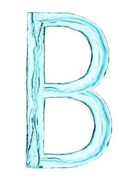 Water splash letter B with light blue color on white background Stock Illustration