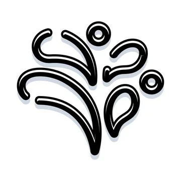 Water splash liquid drops or abstract explosion icon Stock Illustration