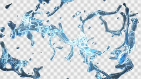 Water Splash, Liquid splashing   Alpha Background Stock Footage 238426850