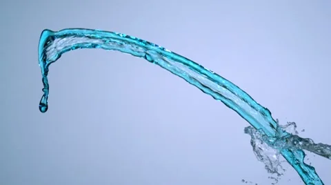 Water Splash in midair, Slow Motion Stock Footage 9307624