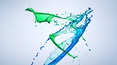 Water Splash in midair, Slow Motion Stock Footage 9308841