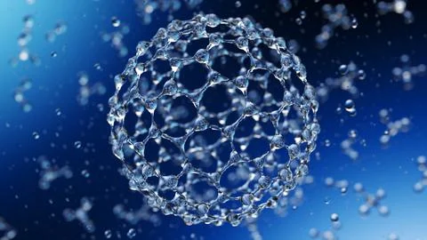 Water splash models of molecules. Selective focus Stock Illustration