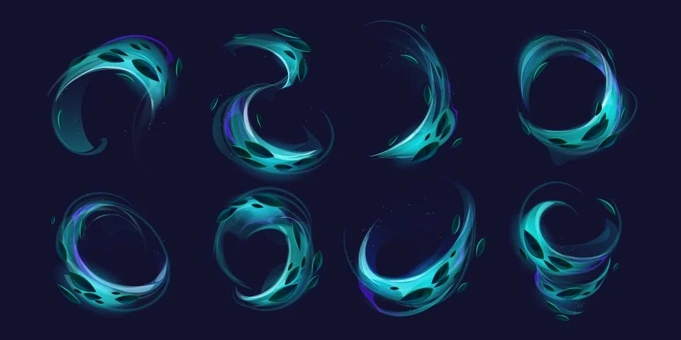 Water splash or air vortex with mint leaves Stock Illustration