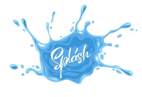 Water splash pool with drops and spray vector. Illustration. 스톡 일러스트