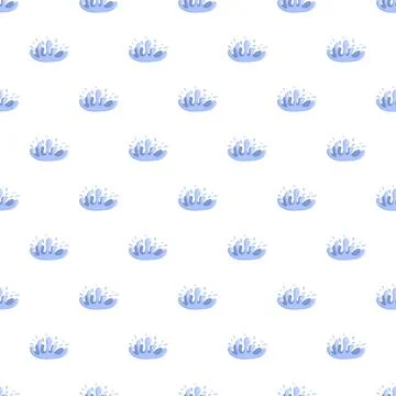 Water splash seamless pattern repeating blue drops Stock Illustration