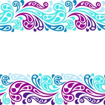 Water splash seamless waves abstract pattern Illustrazione stock