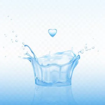 Water splash in shape of crown with spray droplets Stock-Illustration