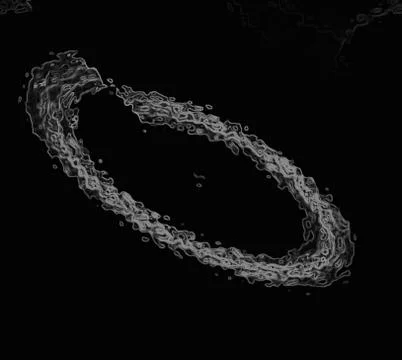 Water splash in the shape of a ring on black background Stock Illustration