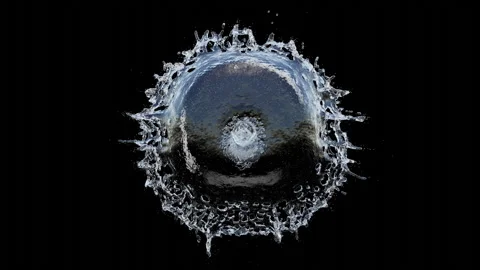 Water Splash Simulation in slow-motion back view 스톡 동영상 248140158