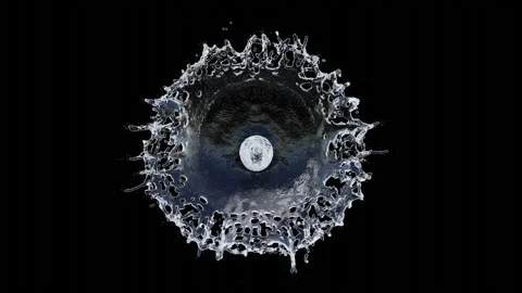 Water Splash Simulation in slow-motion front view 스톡 동영상 248140169