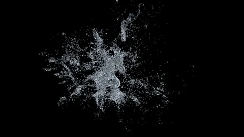 Water splash slow motion on black background and black 스톡 동영상 122852308