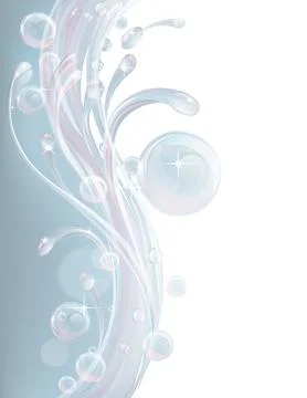 Water Splash Soap Border Frame Bubble Background Illustrazione stock