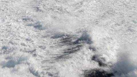 Water splash on the stern of a ship Stock Footage 89711374