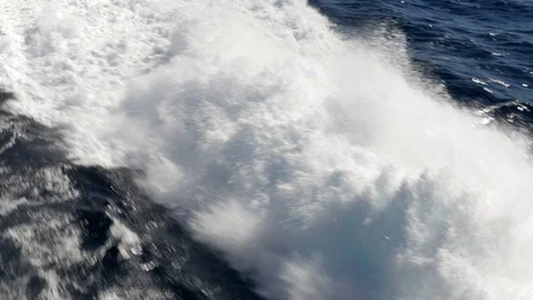 Water splash on the stern of a ship Stock Footage 89889022