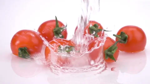 Water Splash on Tomatoes Stock Footage 119422132