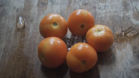 Water splash on tomatoes in slow motion. Stock Footage 97070735