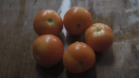 Water splash on tomatoes in slow motion. Stock Footage 97070779