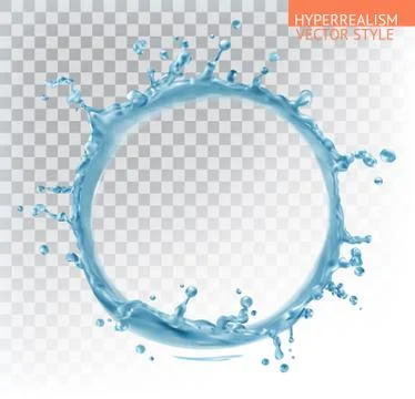 Water splash with transparency. Hyperrealism vector style Illustrazione stock