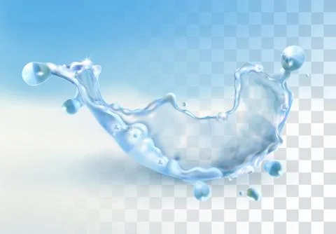 Water splash, vector element with transparency Illustrazione stock