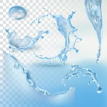 Water splash, vector element with transparency Stock Illustration