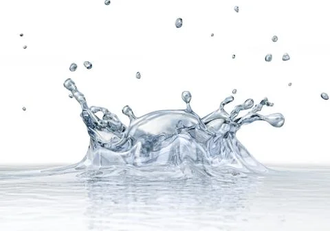 Water splash viewed from a side. Stock Illustration
