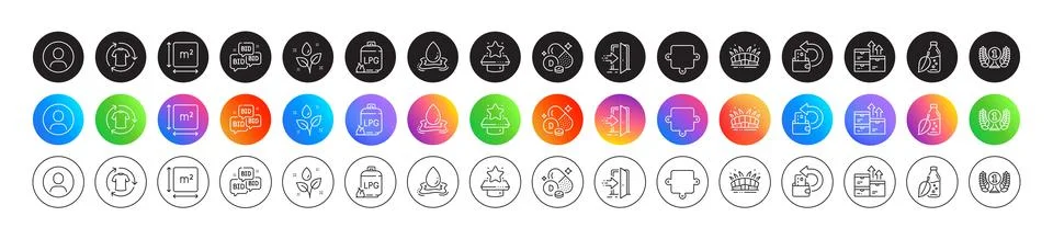 Water splash, Water bottle and Square area line icons. For web app, printing Illustrazione stock