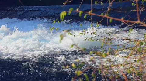 Water Splash in waterfall 2 camera moving Stockbeeldmateriaal 720583