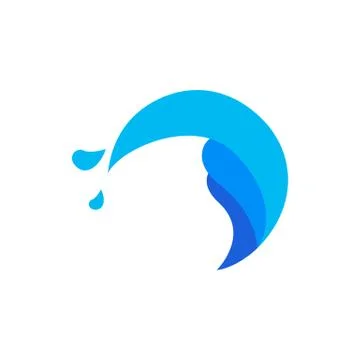 Water Splash Wave Circle Icon Stock Illustration