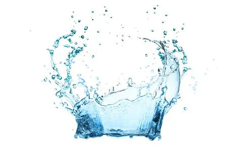 Water splash on white Stockfoto's