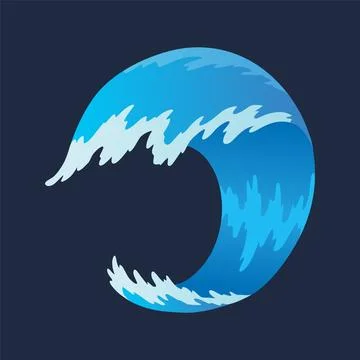 Water splashe. Fluid flow. Icon element for advertising water delivery. Blue Stock Illustration