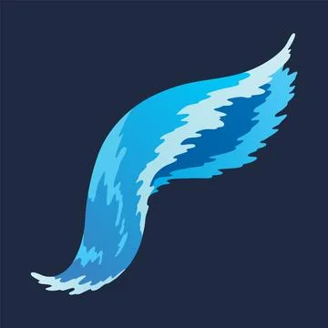 Water splashe. Fluid flow. Icon element for advertising water delivery. Blue Illustrazione stock