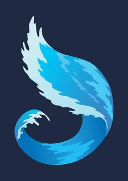 Water splashe. Fluid flow. Icon element for advertising water delivery. Blue Stock Illustration